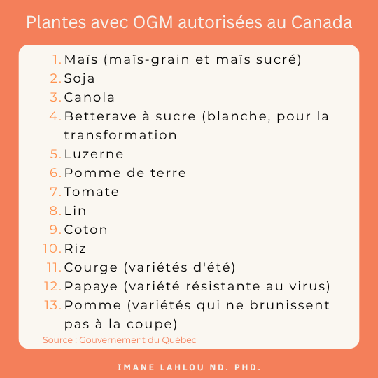 Les 13 plantes avec OGM autorisées au Canada